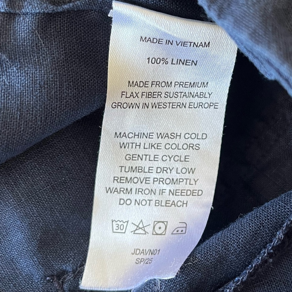 Quince Navy Linen Wide Leg Pants Size 6 - Picture 5 of 8